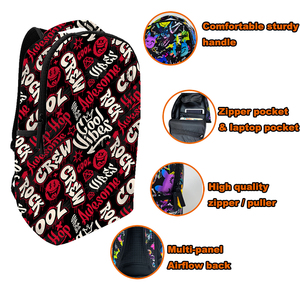 Mochilas Escolares Urbanas con Estampado <span class=keywords><strong>de</strong></span> Grafiti, <span class=keywords><strong>Mochila</strong></span> para Chicas y Chicos, Estilo Urbano, <span class=keywords><strong>Mochila</strong></span> Personalizada, Venta al por Mayor <span class=keywords><strong>de</strong></span> Fábrica - Product Image 3