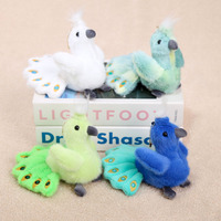 Peluche Paon Mignon Songshan Toys Zoo, Poupée Oiseau en Peluche 18cm, Pendentif Porte-clés pour Sac à Dos, Cadeau Accessoire