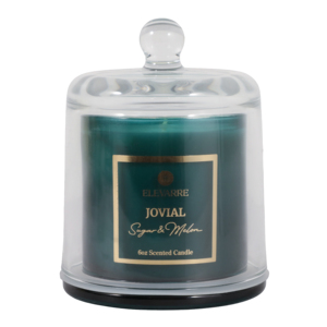 ELEVARRE Jovial Sugar & Melon Scented Candle 6oz <b>Jar</b> with Lid <b>Decorative</b> Candle for Home - Product Image 1