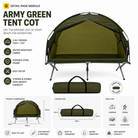 Tente simple lit lit de camping pliant cadre en métal tente de camping portable pour l'extérieur camping familial pique-nique