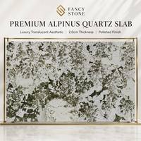 Dalle de quartzite Alpinus FANCY STONE 2,0 cm polie translucide rétroéclairée, pierre naturelle pour comptoirs de luxe et murs décoratifs