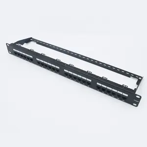 Yüklü CAT6 UTP Keystone krikolar 19 inç 1U 24 Port 110 tipi korumasız CAT 6 Ethernet Patch Panel