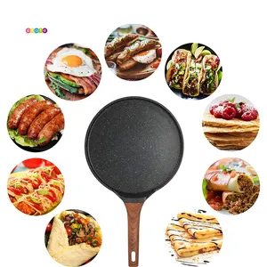 Mới Thiết kế thời trang màu đen không dính 9.5 inch Crepe Pan Vòng bánh pizza Pan