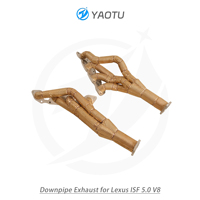Collecteurs d'échappement droits en acier inoxydable de haute qualité YT pour Lexus ISF 5.0 V8 avec isolation dorée