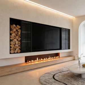 Cheminée au bioéthanol de <span class=keywords><strong>90</strong></span> <span class=keywords><strong>cm</strong></span> avec technologie BEV, électrique, automatique, brûleur intelligent pour intérieur - Product Image 1