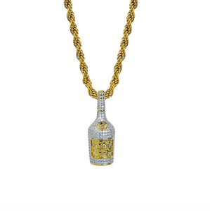 Jialin de ins hiphop helado lleno de diamantes brillo whisky <span class=keywords><strong>vino</strong></span> mini botella de <span class=keywords><strong>vino</strong></span> cz colgante collar - Product Image 5