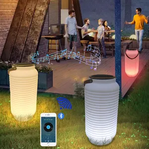 Lampu Kemah tenaga surya portabel, lampu Kemah led, lampu lentera dengan gantung dan speaker bluetooth