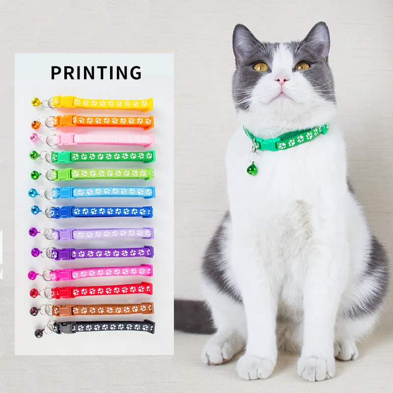 יצרן סיטונאי רב צבעים עיצוב מתכווננת פעמון קשת כלב חתול צווארון