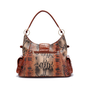 Bolso de hombro con estampado de serpiente, hebilla de cinturón con remaches, personalidad retro, bolso de mujer de fiesta diaria, textura de piel de serpiente - Product Image 5