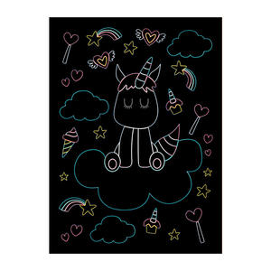 Kinder DIY kreative Farbe Kratzer Malerei benutzer definierte Zeichnung Regenbogen Magie Graffiti Kratz papier Kunst Set für Kinder - Product Image 3