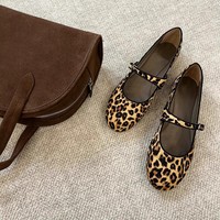 Chaussures Mary Jane à talon compensé pour femme, imprimé léopard, doublure microfibre, livraison immédiate, printemps-été