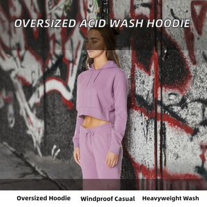 Chaqueta con Capucha Oversize de Alta Calidad para Mujer, Estilo Casual Urbano de Otoño, Resistente al Viento, Transpirable, Lavado Ácido, con Logotipo Frontal - Product Image 2