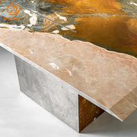 Ensemble de table à manger rectangulaire moderne de luxe 4 places 6 8 Meubles de salle à manger Ensemble de table à manger Plateau en marbre