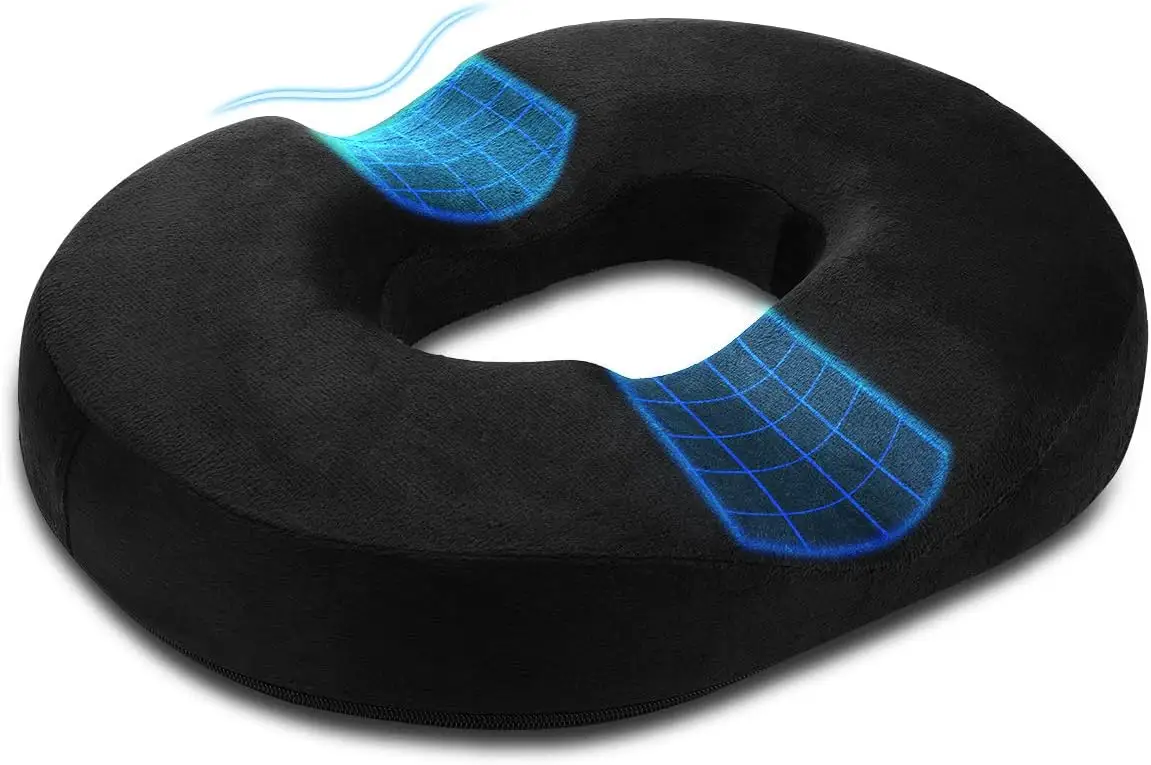 Factory Donut Seat Cushion Pillow Memory Foam Relieves Tailbone Pressure Hemorrhoid Memory Foam Donut Seat Cushion for Pressure