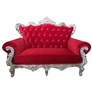 Rey antiguo la tela de madera Sala Royal Lounge con reposapiés asiento de amor Loveseat León trono sillas - Product Image 6