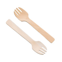 Ensemble de couverts jetables en bois naturel, vaisselle compostable pour les mariages et la restauration zéro déchet