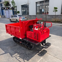OKEMAN 1-Tonnen-Diesel-Raupendumper mit Motor, Pumpe & Getriebe für Landwirtschaftlichen Transport in Bauernhöfen, Obstgärten und Bergen