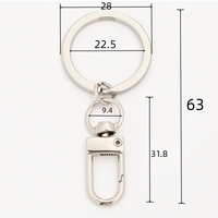 Lot d'accessoires pour porte-clés de voiture pivotants : chaînes, mousquetons à ressort, clips, boucles à déclenchement, crochets de suspension, anneaux plats
