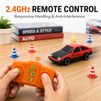Voiture de course télécommandée en alliage RC, modèle AE86, 2.4G, échelle 1:64, mini-voiture de drift de simulation, jouet de bureau, cadeau