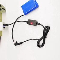 Câble de convertisseur, 5v à 12v, 50cm, noir, avec indicateur led