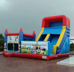 Château gonflable commercial d'extérieur avec toboggan, jeux de château gonflable amusants, combo de château gonflable avec toboggan - Product Image 5