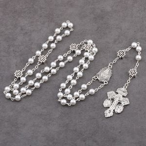 Chapelet Catholique Miraculeux avec Médaille de Jésus-<span class=keywords><strong>Christ</strong></span>, Perles de Verre, <span class=keywords><strong>Croix</strong></span> et Perles de Notre Père - Product Image 3