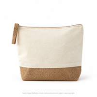 Pochette cosmétique à fermeture éclair bicolore en toile et jute personnalisée OEM ODM