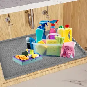 Menor preço Drip Tray Linert Sink Cabinet Mat Protector Beehive Silicone Under Sink Mats para Cozinha Impermeável