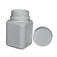 Flacon carré en plastique blanc HDPE de 140ML pour capsule de pilule de médecine orale solide avec bouchon à vis sécurisé et joint étanche