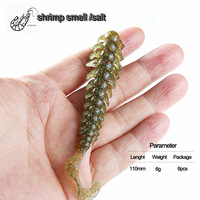 Leurre artificiel souple Hessen 11cm 6g Centipède pour Brochet, Bar et Poisson-chat - Leurre de surface/moyen-eau en PVC
