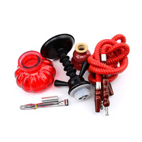Vente en gros bon marché 27 cm de narguilé haute gravité ensemble de narguilé portable en verre à 2 tuyaux accessoires pour fumeurs