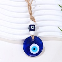 Lanière porte-bonheur ethnique turque tendance, grand œil bleu turc (Evil Eye) de 40MM 50MM, ornement suspendu pour décoration murale et sac