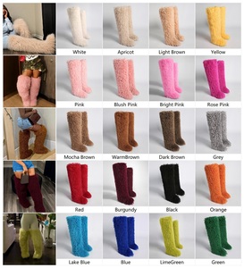 Bottes en fourrure mongole SHIKOL pour femmes, bottes en fourrure noire et marron de <span class=keywords><strong>haute</strong></span> qualité, bottes fourrées en fourrure, mode d'hiver, bottes hautes jusqu'à la cuisse pour femmes - Product Image 2