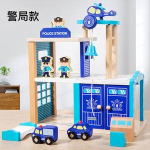 Jeu de rôle Montessori en bois pour enfants : Station de police et parking – Jouet éducatif et cadeau très prisé pour les enfants - Product Image 6