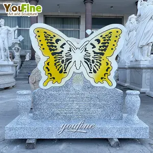 China supplier Cheap Black Butterfly Headstones Granite
