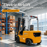 Chariot élévateur à fourche électrique à portée étendue de 1,5 tonne, mât de levage de 3 m, pour l'atelier, unité de manutention industrielle