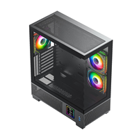 H6 deux côtés en verre trempé vue panoramique Peak Performance coque d'ordinateur ATX HD USB3.0 Pc Gamer Case avec écran d'affichage