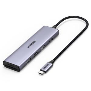 Adaptador <span class=keywords><strong>UGREEN</strong></span> 6 en 1 <span class=keywords><strong>USB</strong></span> <span class=keywords><strong>C</strong></span> a <span class=keywords><strong>USB</strong></span> <span class=keywords><strong>Hub</strong></span> 4K@60Hz con 3 Puertos <span class=keywords><strong>USB</strong></span> 3.0, Lector de Tarjetas SD/TF, Dongle Multipuerto Tipo <span class=keywords><strong>C</strong></span> - Product Image 1