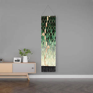 Abstract Macrame Colorful Phases Tapestry Wall Hanging Cloth With Tassels und Stick Bedroom Art Painting Decoration 12.8 x51inch - Product Image 5