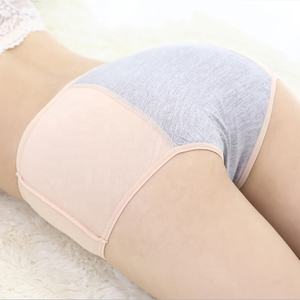 Culotte d'été étanche, grande taille, sous-vêtements pour femmes, en coton, taille haute, physiologique, imprimée, solide, coupe haute, 10000 - Product Image 6