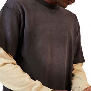 Camiseta de Manga Larga de Doble Capa Personalizada, Estilo Vintage, Holgada, para Hombre, 100% Algodón Tejido Lavado - Product Image 2