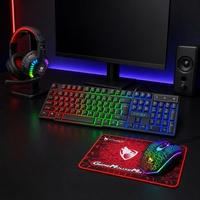 Ensemble de jeu E-Sports TF810, clavier rétroéclairé coloré, souris de jeu RGB, grand tapis de souris, casque de jeu 3,5 mm pour ordinateur de bureau et ordinateur portable