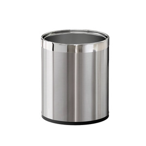 Stainless Steel Trash Can Large Capacity Cylindrical Indoor Use For Home Kitchen Living Room Office - Product Image 5