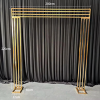 Arche métallique dorée pour décorations de mariage, support floral et toile de fond pour fêtes de mariage
