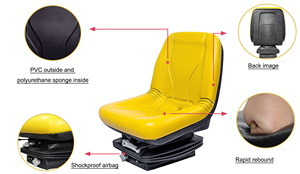 Siège général KL de haute qualité pour machines agricoles Jaune 150kg Capacité de charge 1 an de garantie Nouveau matériau en PVC - Product Image 3