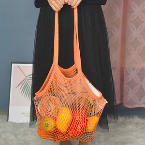 Custom With Logo Printing Label Reusable <b>Net</b> Grocery Shoulder Shopping Tote Handle Produce <b>Bag</b> Organic Cotton Mesh <b>Bags</b> - Product Image 6
