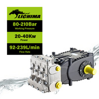 LICHIMA Pompe à eau froide à piston triplex personnalisable OEM pour nettoyeur haute pression électrique 160 bars 200 bars 2300 PSI 2900 PSI