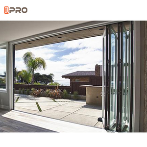 APRO <span class=keywords><strong>Porte</strong></span> en accordéon pliante extérieure en aluminium sans cadre Portes insonorisées <span class=keywords><strong>Porte</strong></span> pliante en aluminium pour patio et verre - Product Image 4