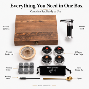 <span class=keywords><strong>Kit</strong></span> de fumage pour cocktails et whisky 4 Favors avec torche et <span class=keywords><strong>coffret</strong></span> cadeau en bois, pour cadeau homme, supports vierges pour gravure laser, entrepôt USA - Product Image 2