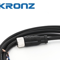 Ensemble de câbles KRONZ M12 pré-assemblé, connecteur femelle droit de 2 m, alliage PVC noir, blindé IP67, applications industrielles pour capteurs